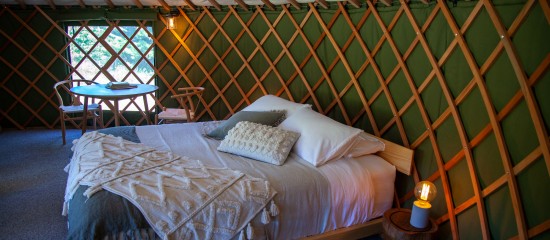 The Green Tent - Matakana Accommodation - Sumptuous King bed